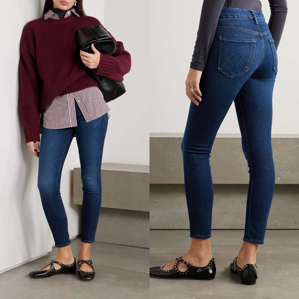 MOTHER Women's High Waisted Jeans in Dark Blue